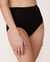 LA VIE EN ROSE Microfiber Bonded High Waist Bikini Panty Black 712-122-1-00 - View1