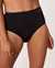 LA VIE EN ROSE Culotte bikini taille haute microfibre dos lisse Noir 169-122-1-00 - View1