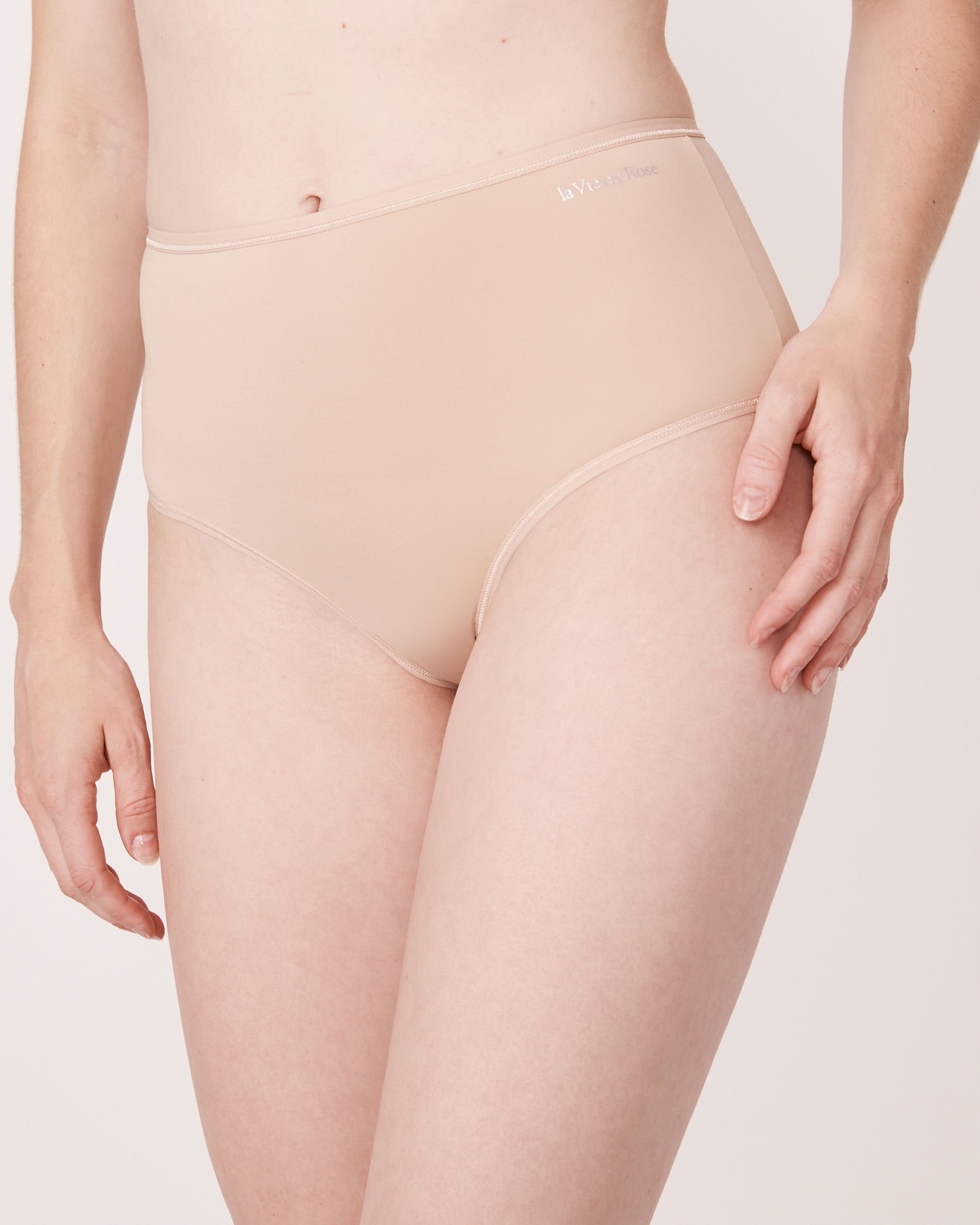 LA VIE EN ROSE Microfiber Sleek Back High Waist Bikini Panty Latte 169-122-1-00 - View1