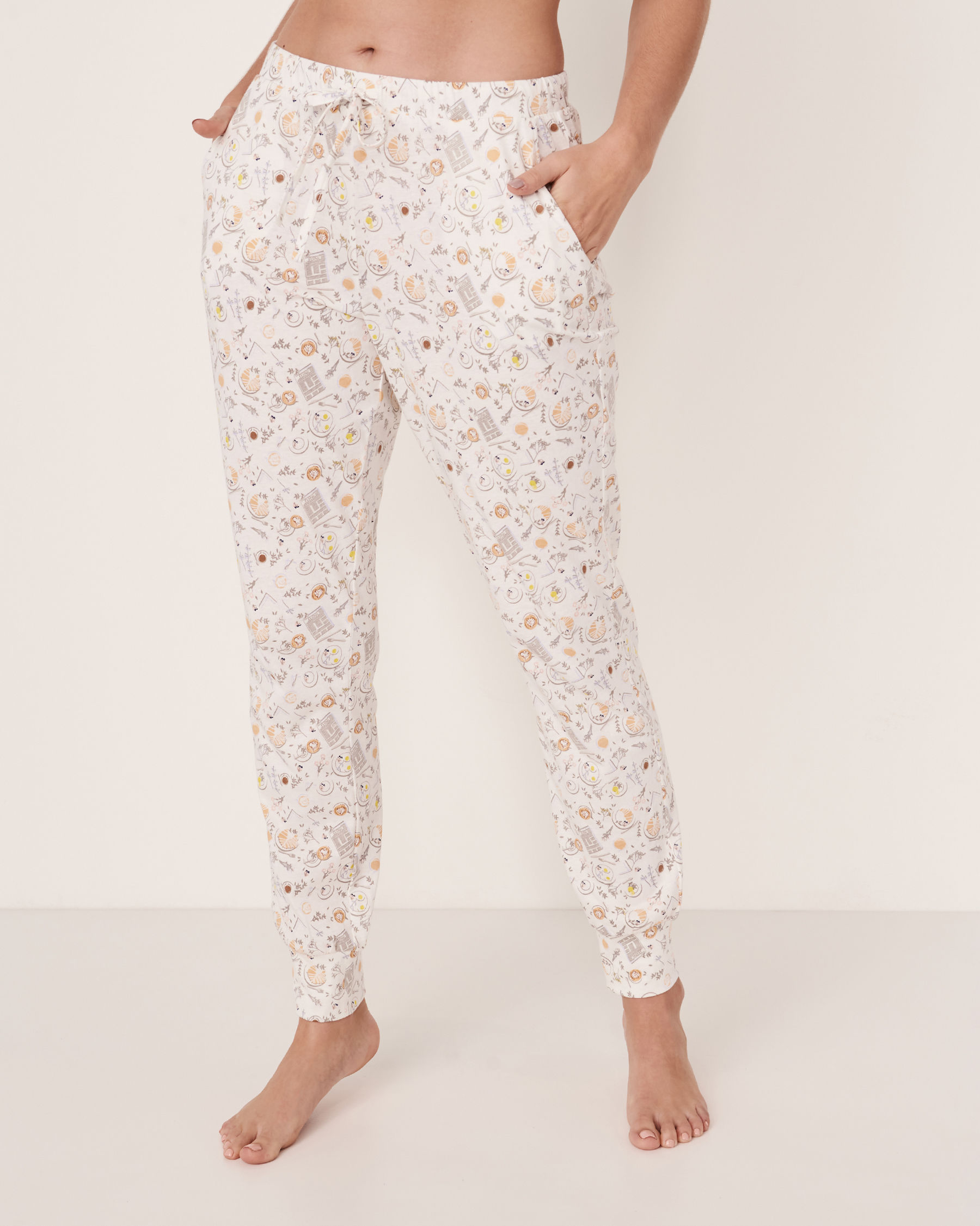 Fitted Pyjama Pant - Breakfast print | la Vie en Rose