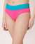 LA VIE EN ROSE AQUA Bas de bikini taille mi-haute en fibres recyclées BRIGHT RIB Rose fluo 70300055 - View1
