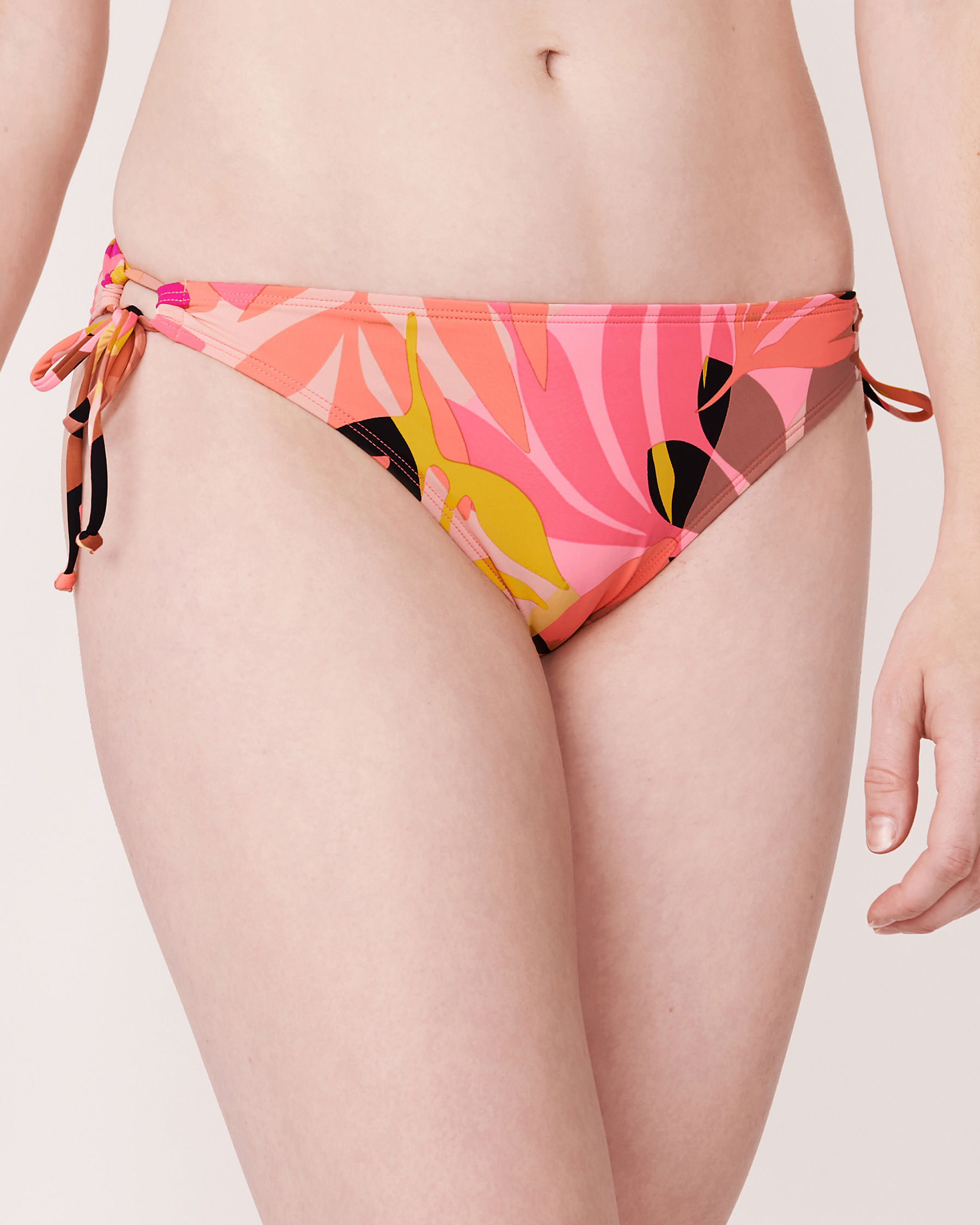 LA VIE EN ROSE AQUA FIRE LEAVES Brazilian Bikini Bottom Summer print 70300003 - View1