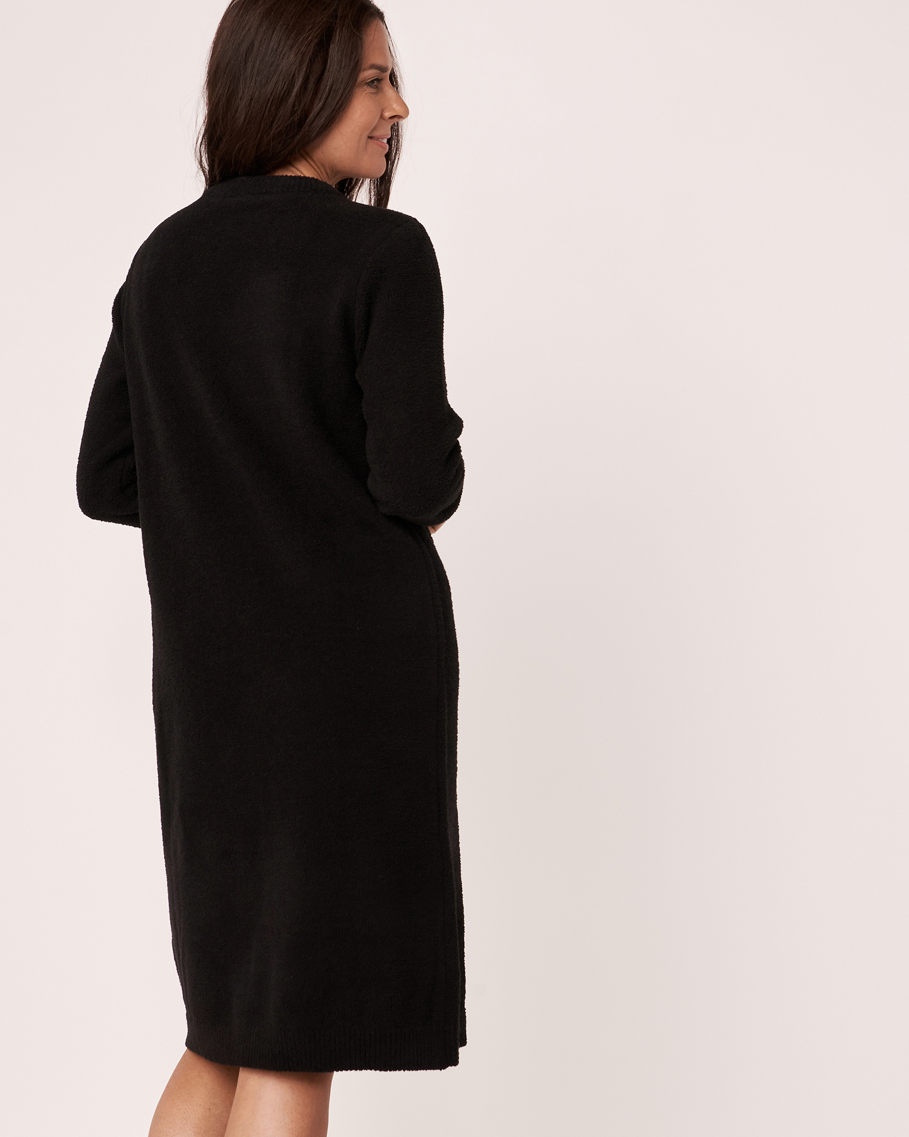 LA VIE EN ROSE Chenille Long Sleeve Dress Black 50400011 - View2