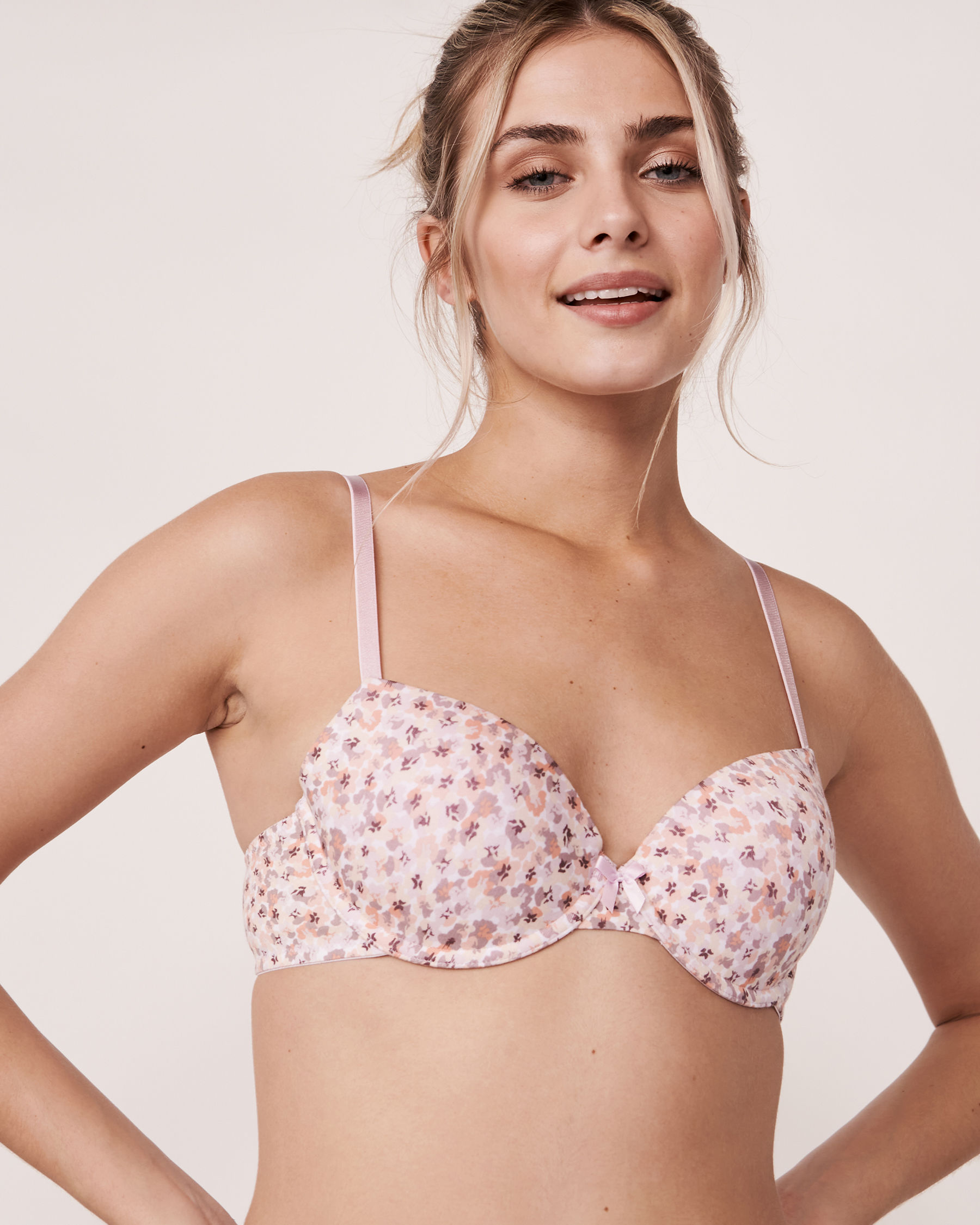 Lightly Lined Demi Cotton Bra - Ditsy floral
