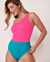 AQUAROSE ARIANNA Recycled Fibers One Shoulder One-piece Swimsuit Neon pink 70400010 - View1