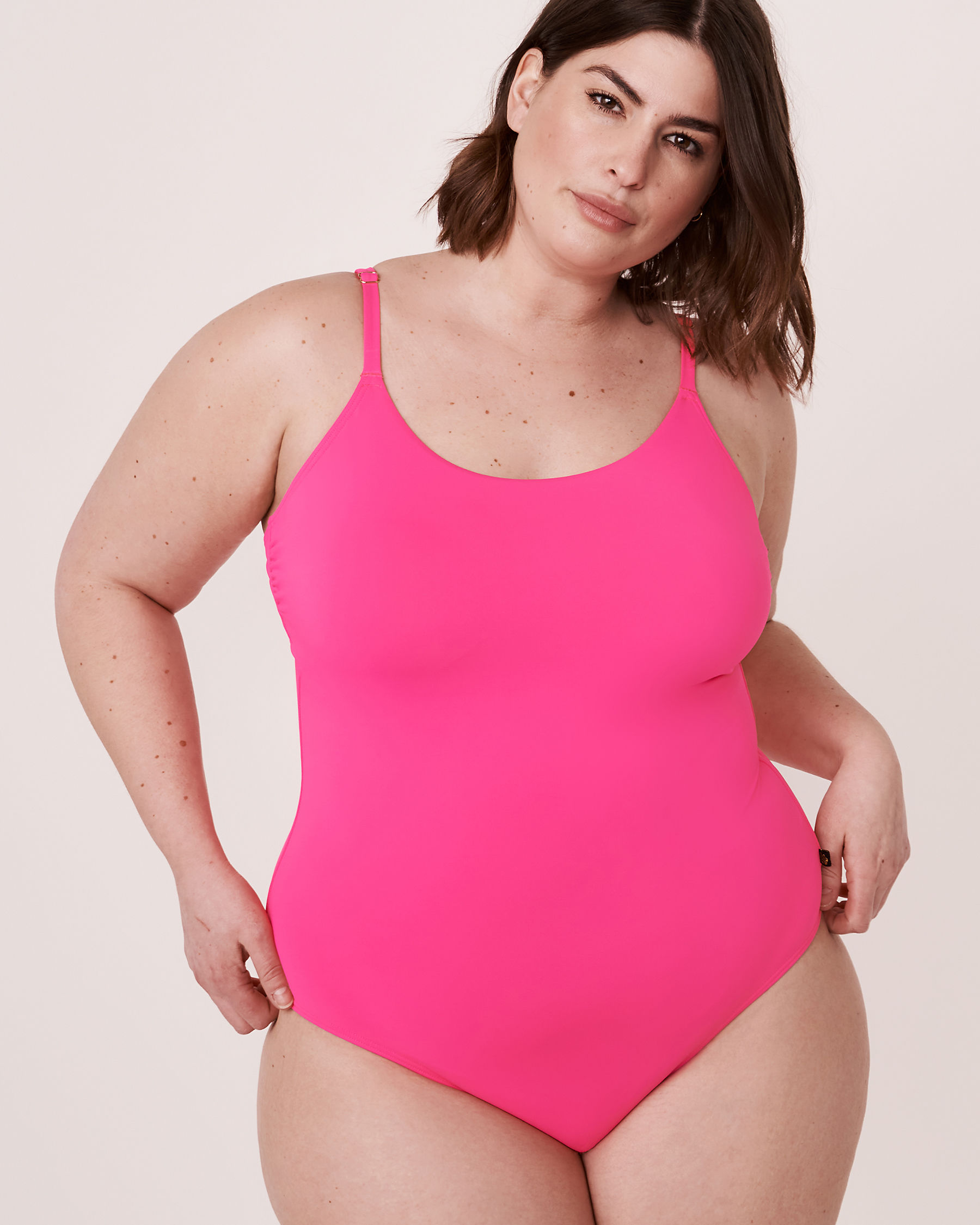 AQUAROSE LEILA Cross Back One-piece Swimsuit Neon pink 70400015 - View1