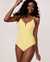 AQUAROSE YELLOW SUBMARINE Recycled Fibers One-piece Swimsuit Yellow and white stripes 70400016 - View1