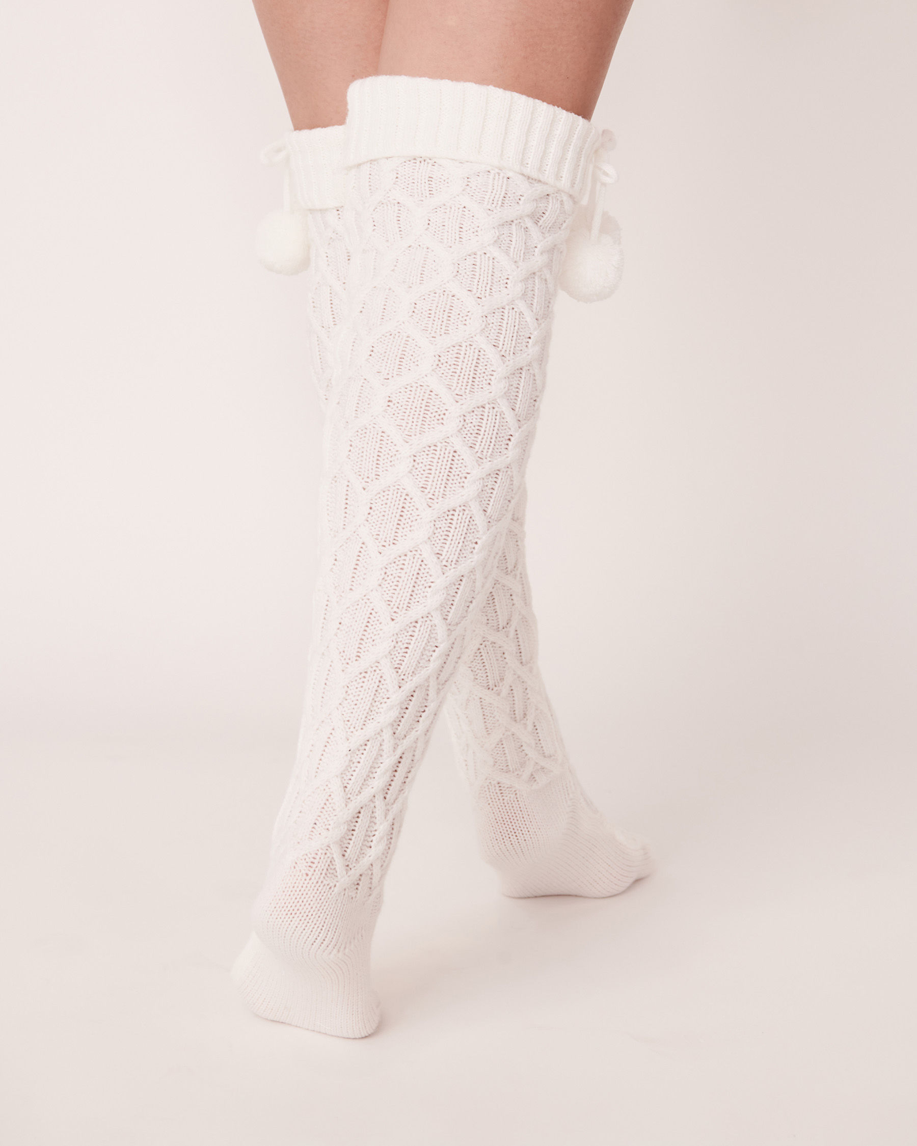 LA VIE EN ROSE Knitted Knee-high Socks White 40700079 - View2