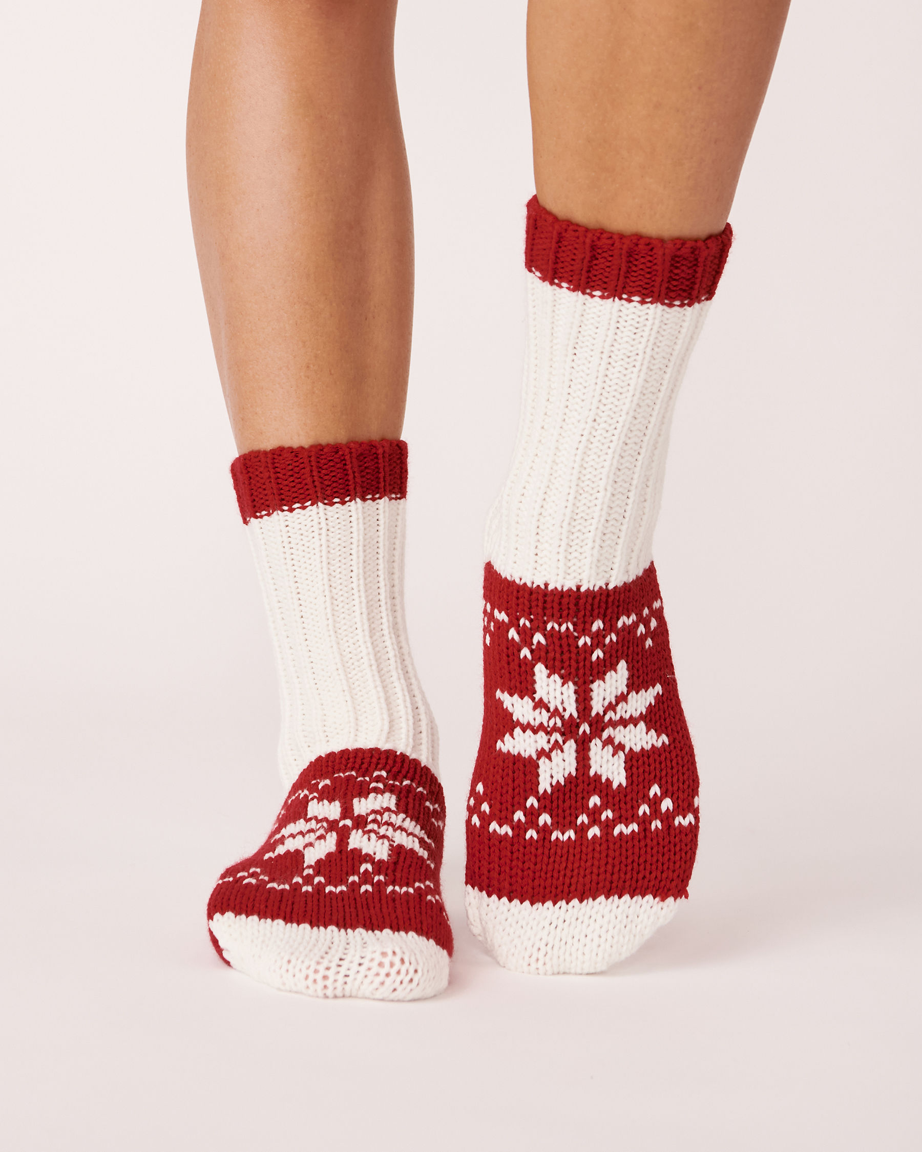 LA VIE EN ROSE Nordic Print Knitted Socks Classic red 559-514-0-09 - View1