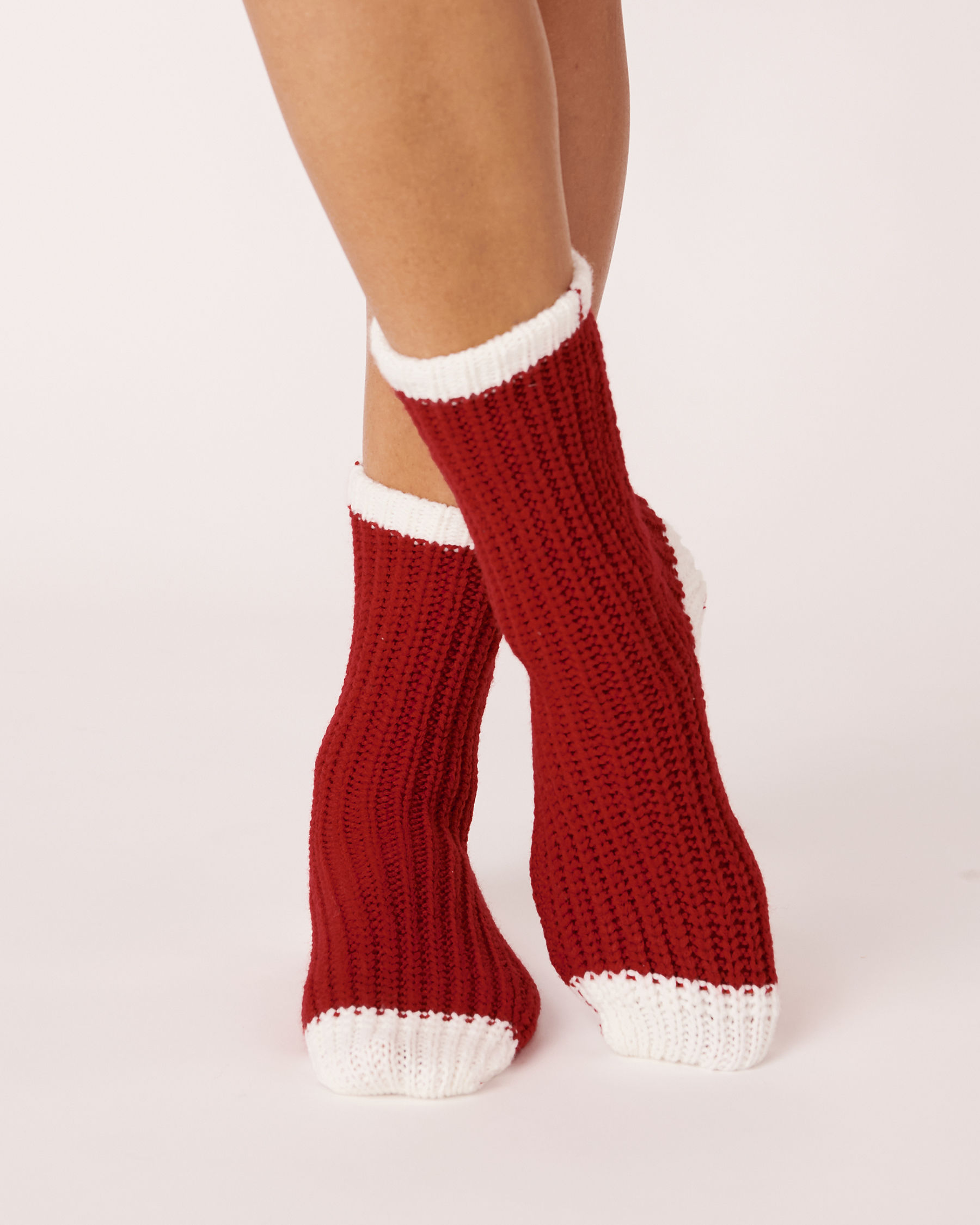 LA VIE EN ROSE Knitted socks with embroidery Classic red 560-514-0-09 - View3