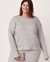 LA VIE EN ROSE Ribbed Long Sleeve Shirt Grey 50100015 - View1