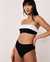 LA VIE EN ROSE AQUA B&W RIB Recycled Fibers Bandeau Bikini Top Black 70100044 - View1