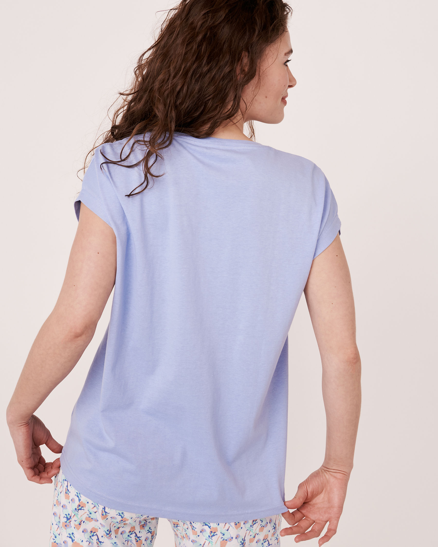 LA VIE EN ROSE Scoop Neckline T-shirt Blue 40100051 - View2
