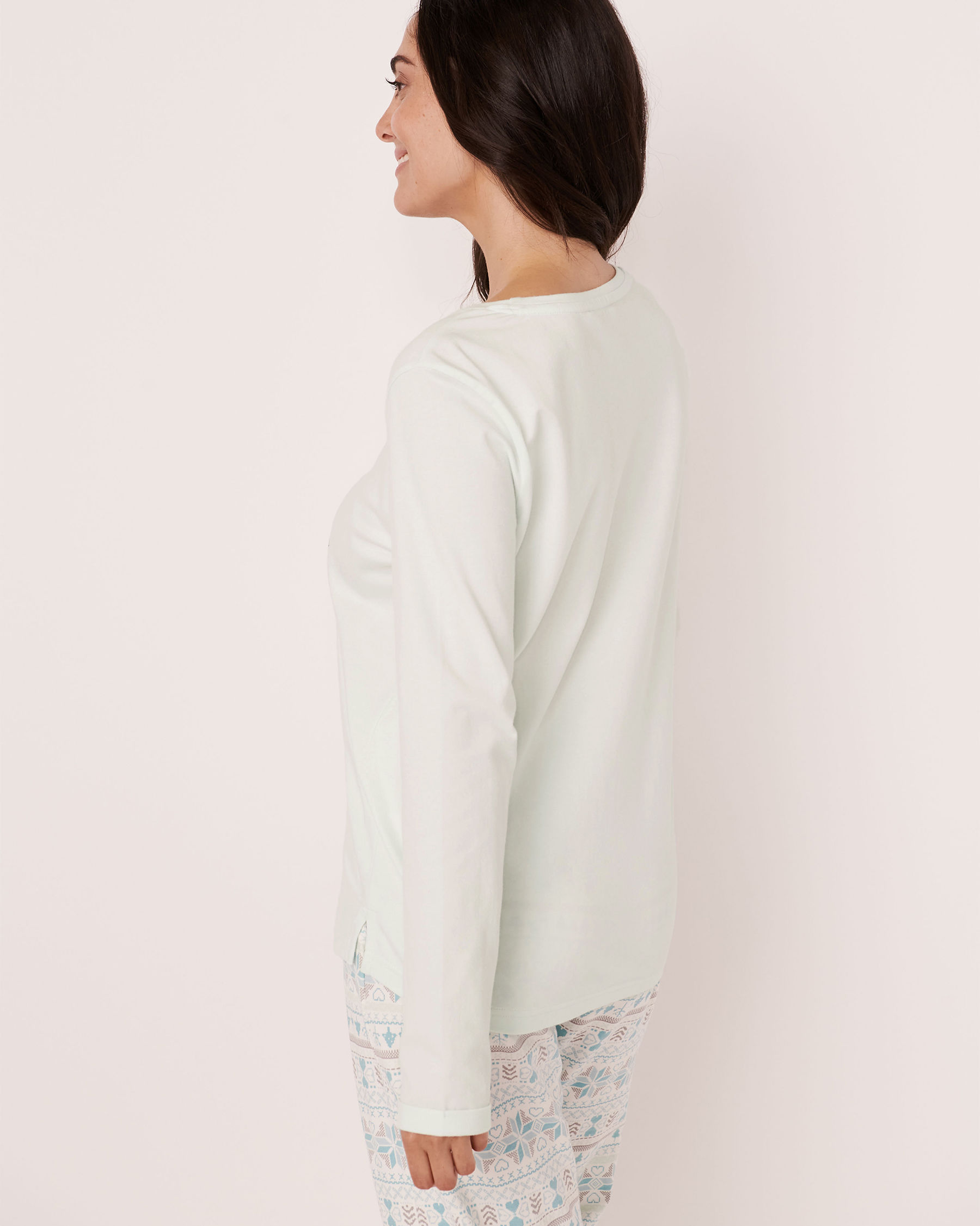 LA VIE EN ROSE Organic Cotton Long Sleeve Shirt Light aqua 40100154 - View2