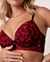 LA VIE EN ROSE Push-up Embroidered Bra Red flower embroidered 10300030 - View1