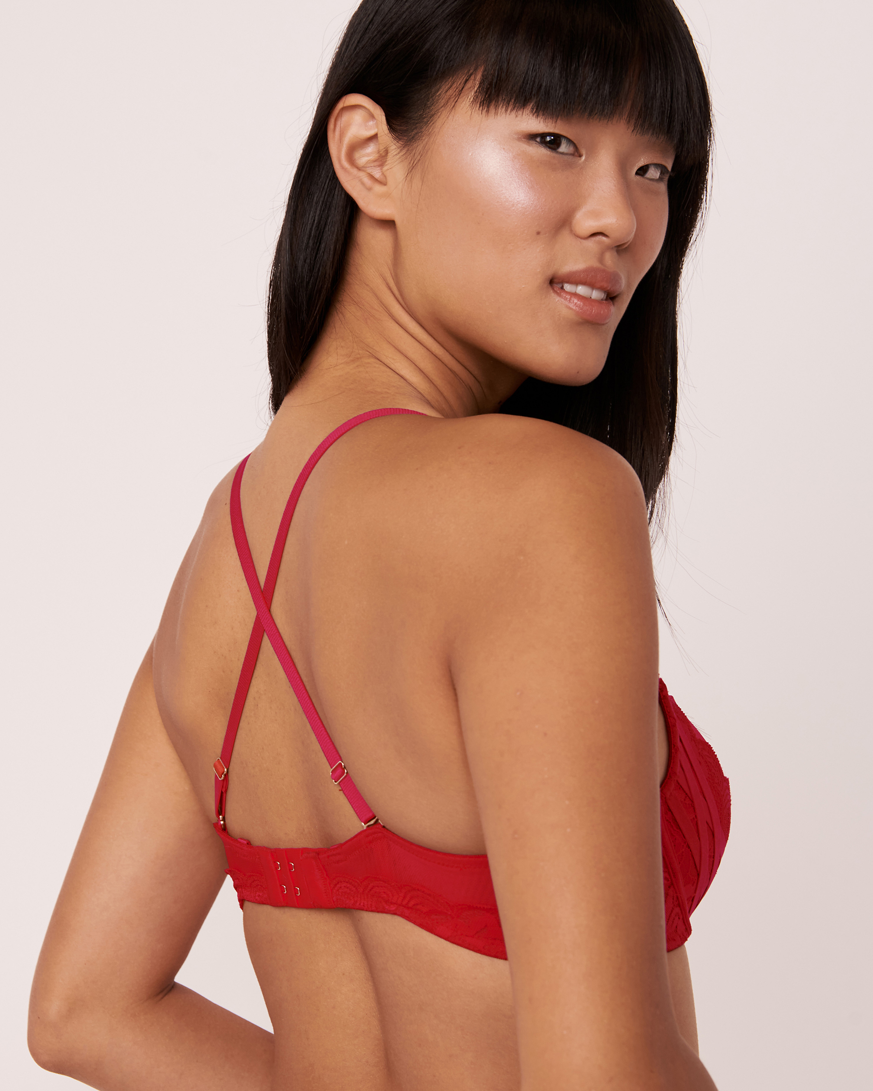 Peony Lace Full Cup Bra - Savvy Red