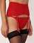 LA VIE EN ROSE Lace and Mesh Garter Belt Candy red 10400004 - View1