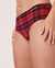 LA VIE EN ROSE Seamless Hiphugger Panty Classic red plaid 20200108 - View1