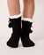 LA VIE EN ROSE Knit and Sherpa Socks Black 40700111 - View1