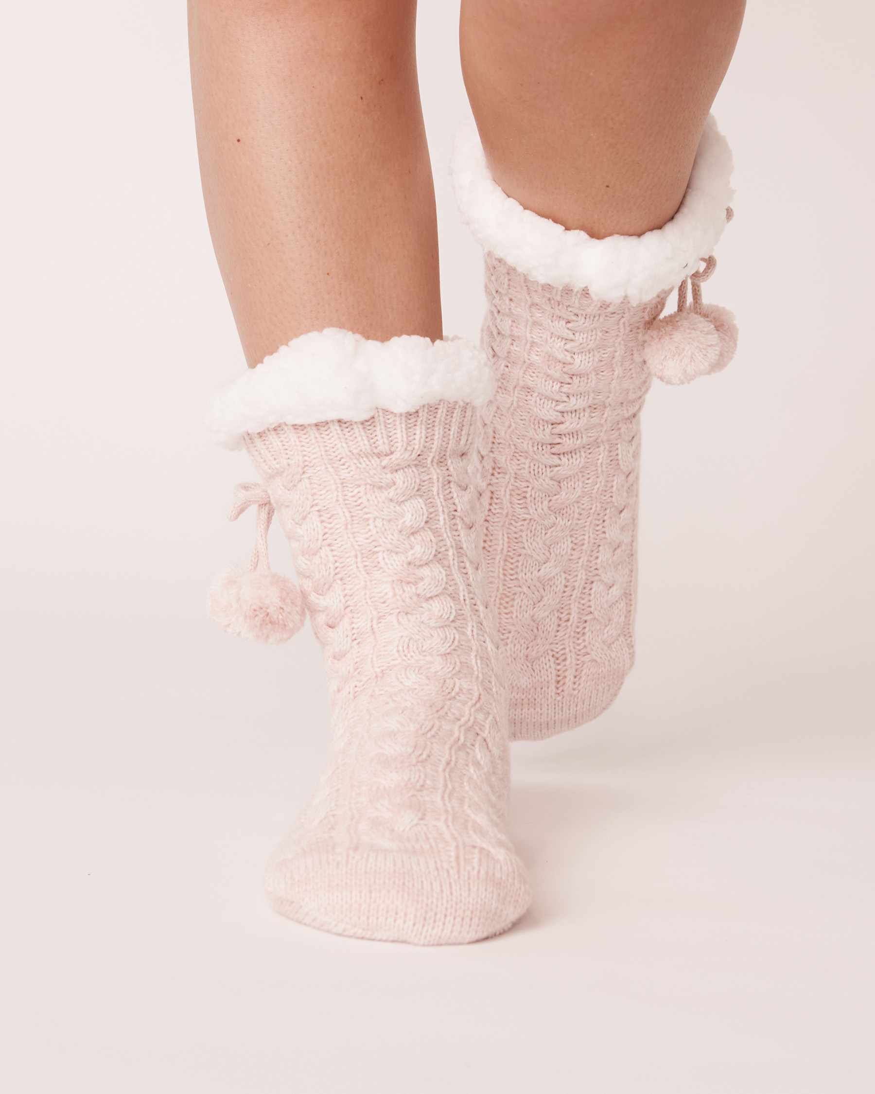 Knit and Sherpa Socks - Baby pink | la Vie en Rose