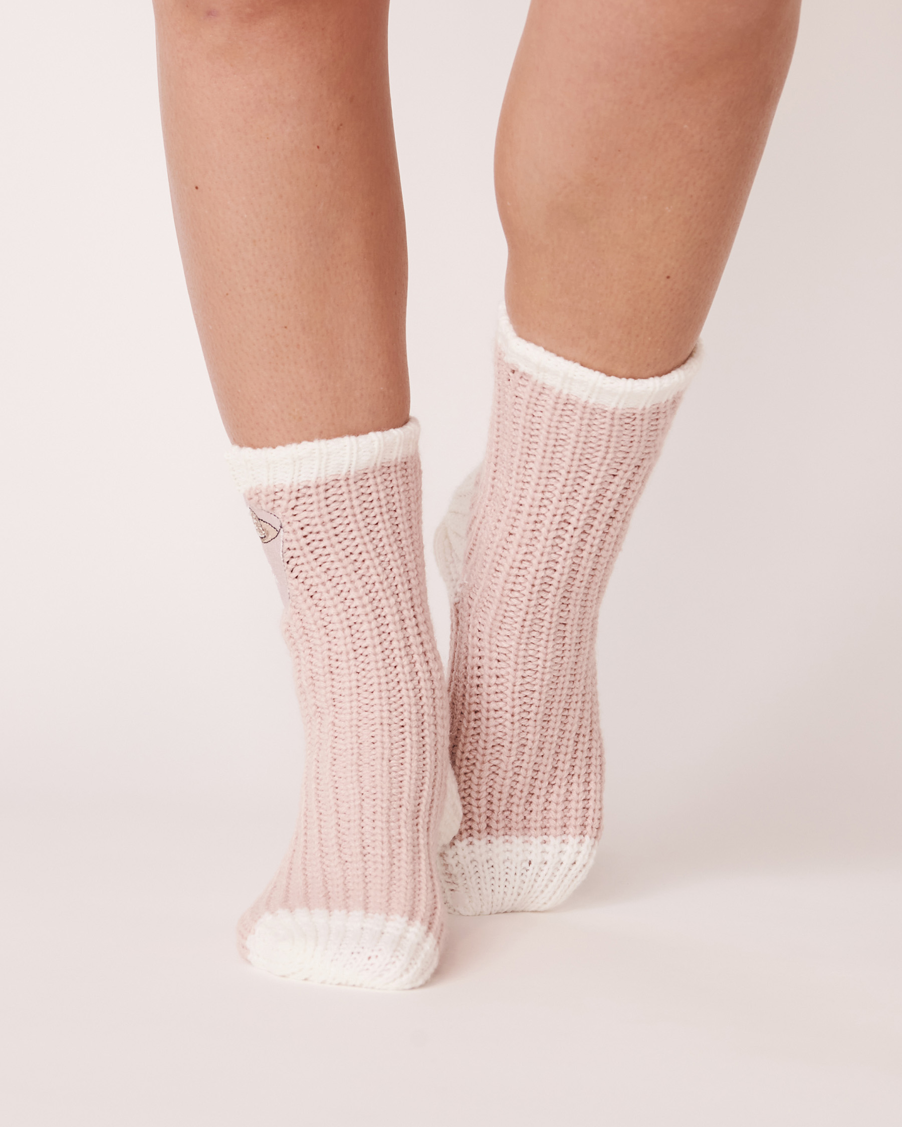 LA VIE EN ROSE Knitted Socks with winter Embroidery Cozy pink 40700115 - View2