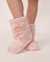 LA VIE EN ROSE Faux Fur Heatable Bootie Slippers Cozy pink 40700117 - View1