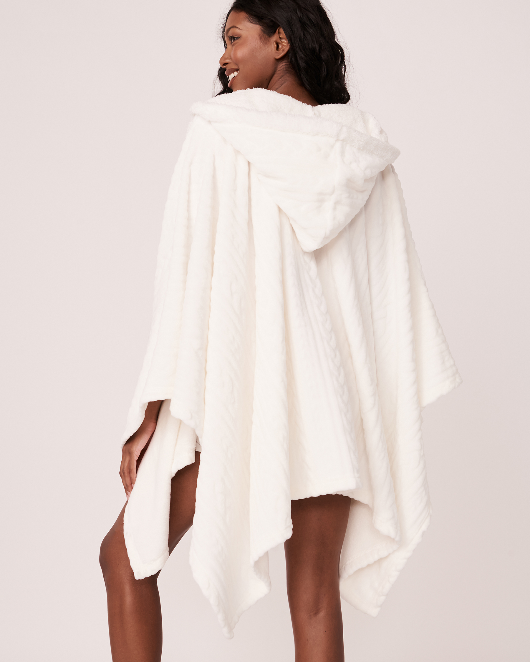 Plush and Sherpa Hooded Cape