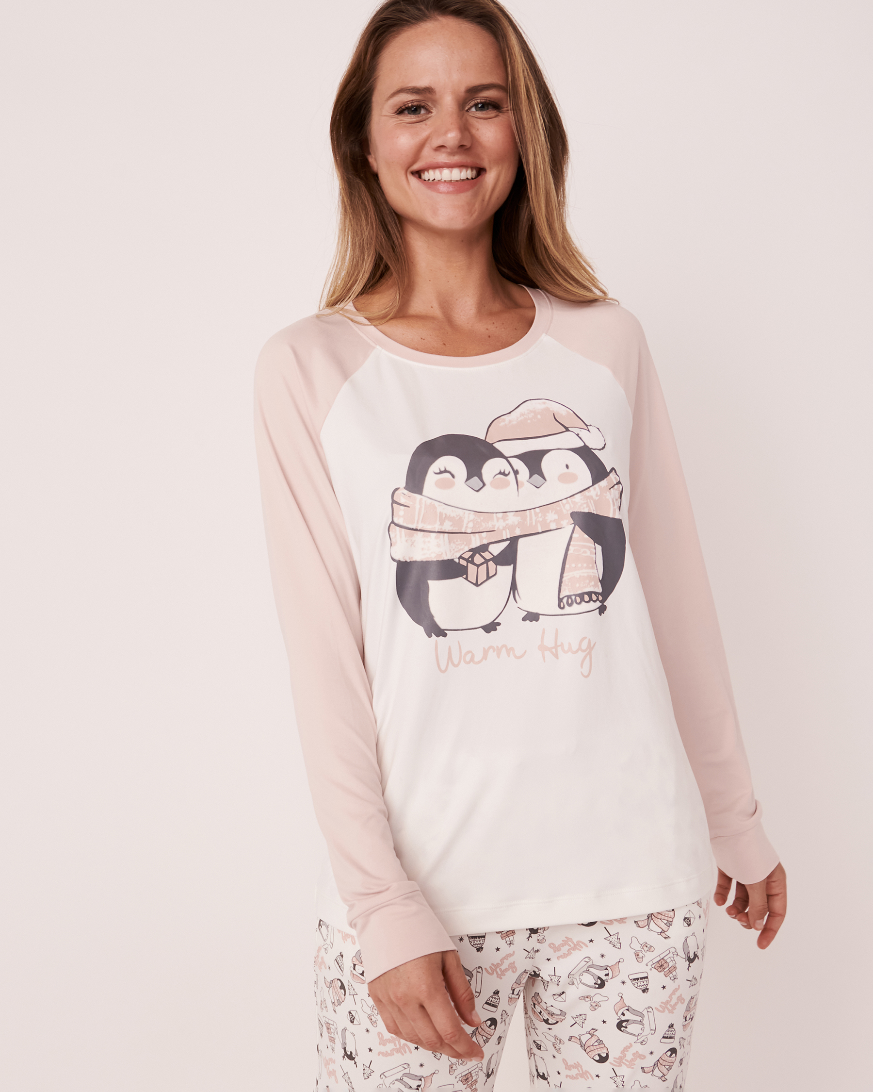 LA VIE EN ROSE Flocking Detail Raglan Sleeve Shirt Cozy pink 40100189 - View1