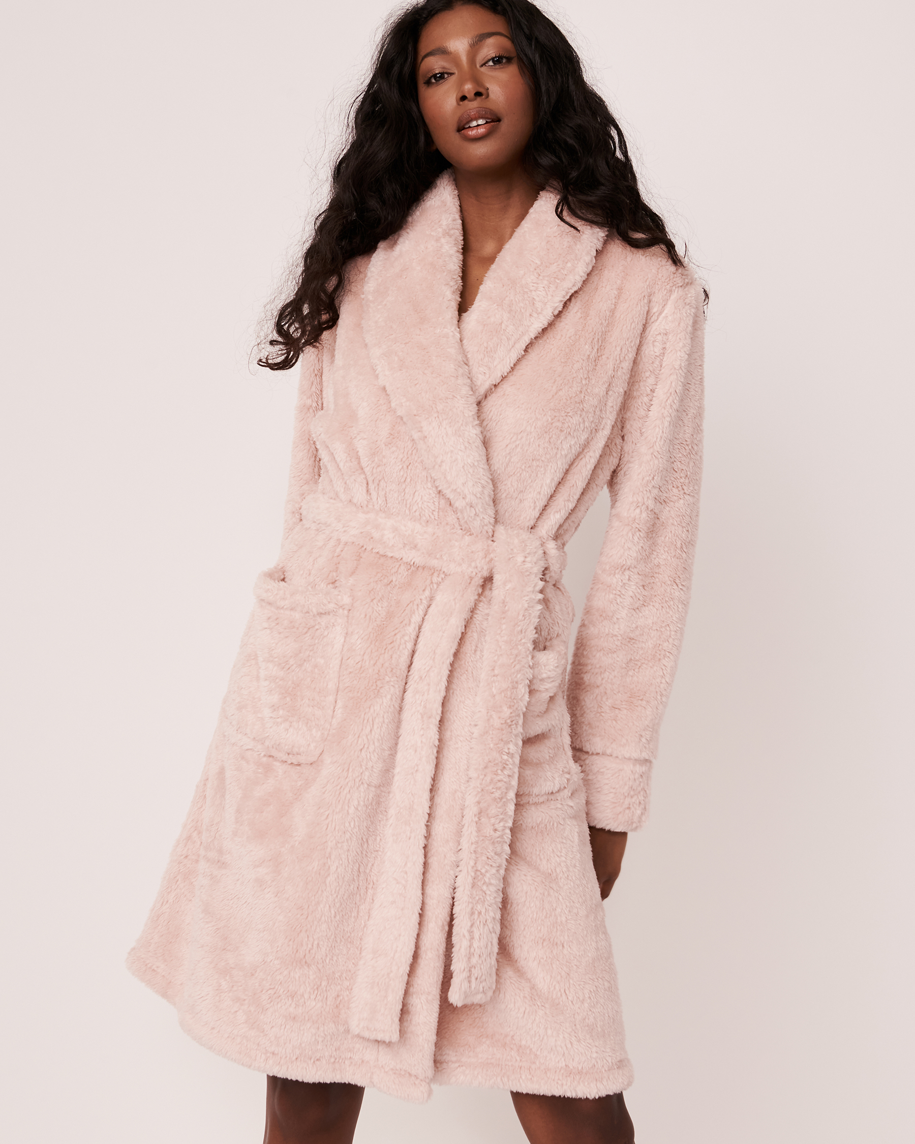 LA VIE EN ROSE Short Plush Robe Cozy pink 40600048 - View1