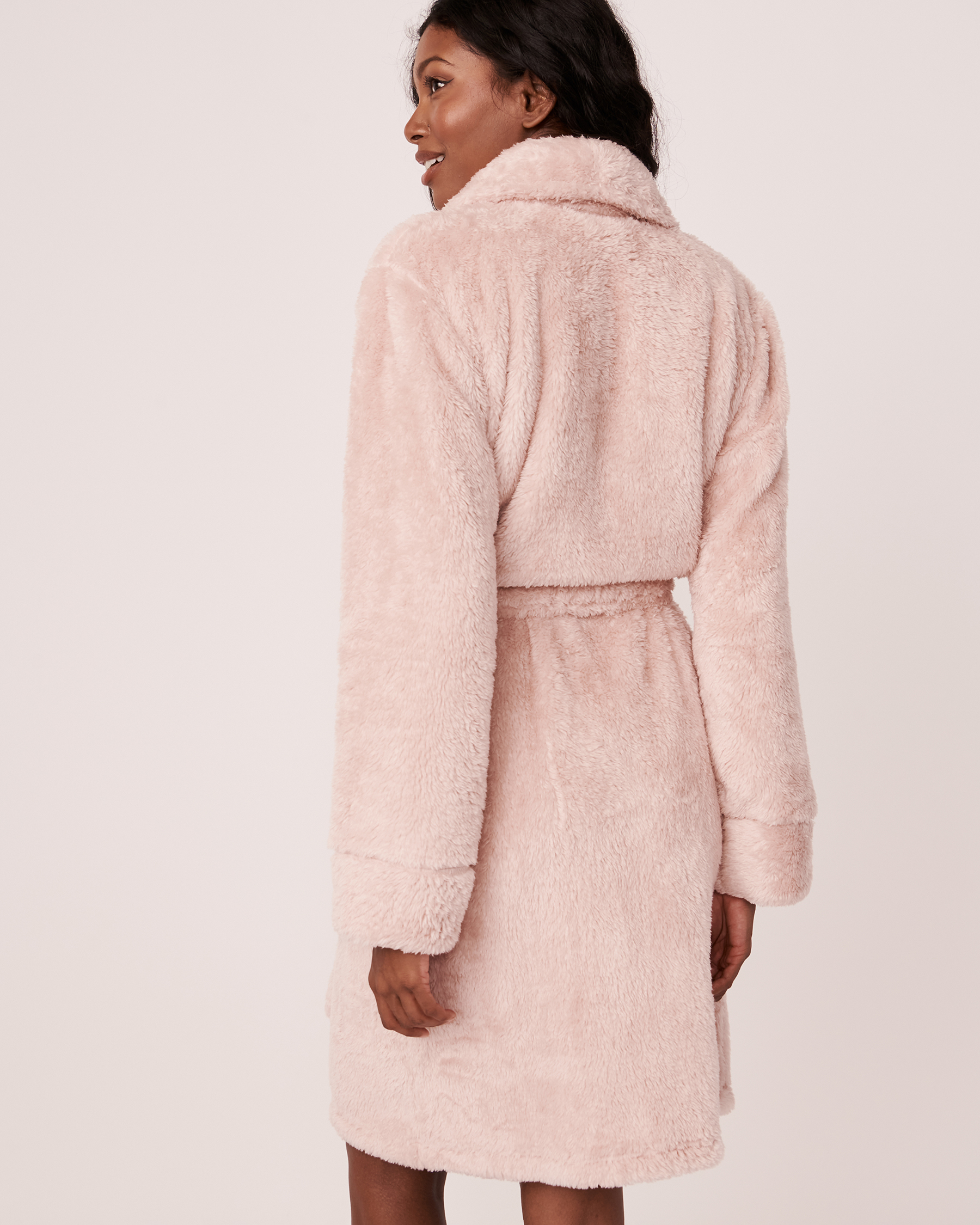 LA VIE EN ROSE Short Plush Robe Cozy pink 40600048 - View2