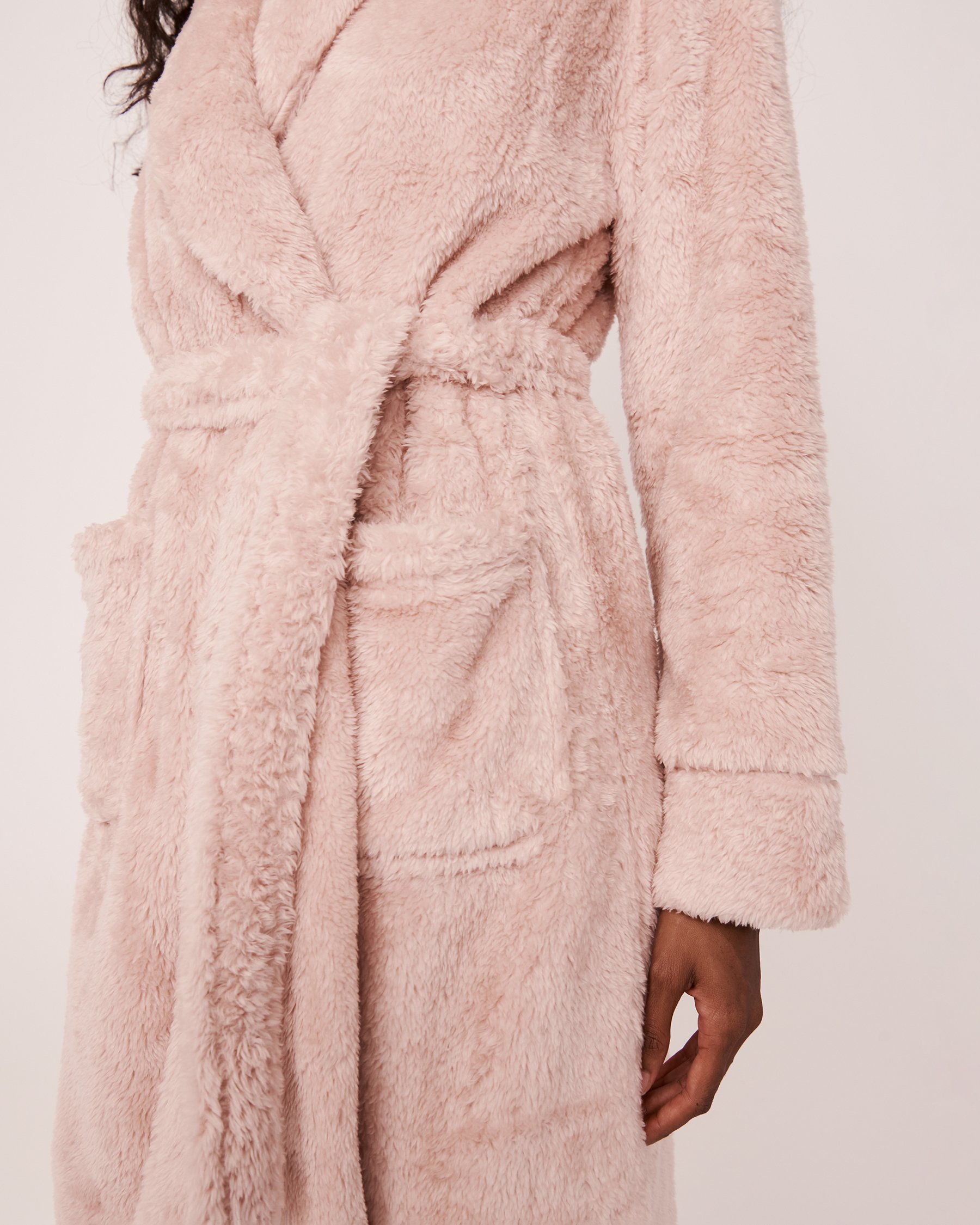 LA VIE EN ROSE Short Plush Robe Cozy pink 40600048 - View3