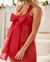 LA VIE EN ROSE Satin and Mesh Babydoll Candy red 60500026 - View1