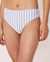 LA VIE EN ROSE AQUA FOREVER BLUE High Waist Brazilian Bikini Bottom Vertical nautical stripes 70300156 - View1