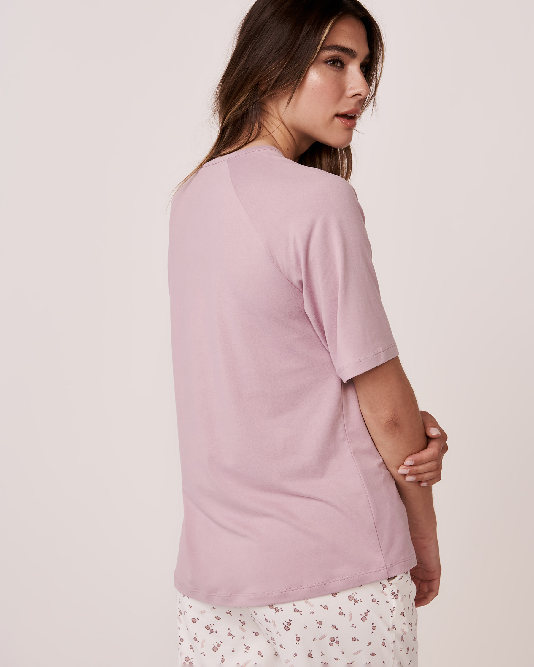 LA VIE EN ROSE Super Soft Raglan Sleeve Shirt Light lilac 40100326 - View2