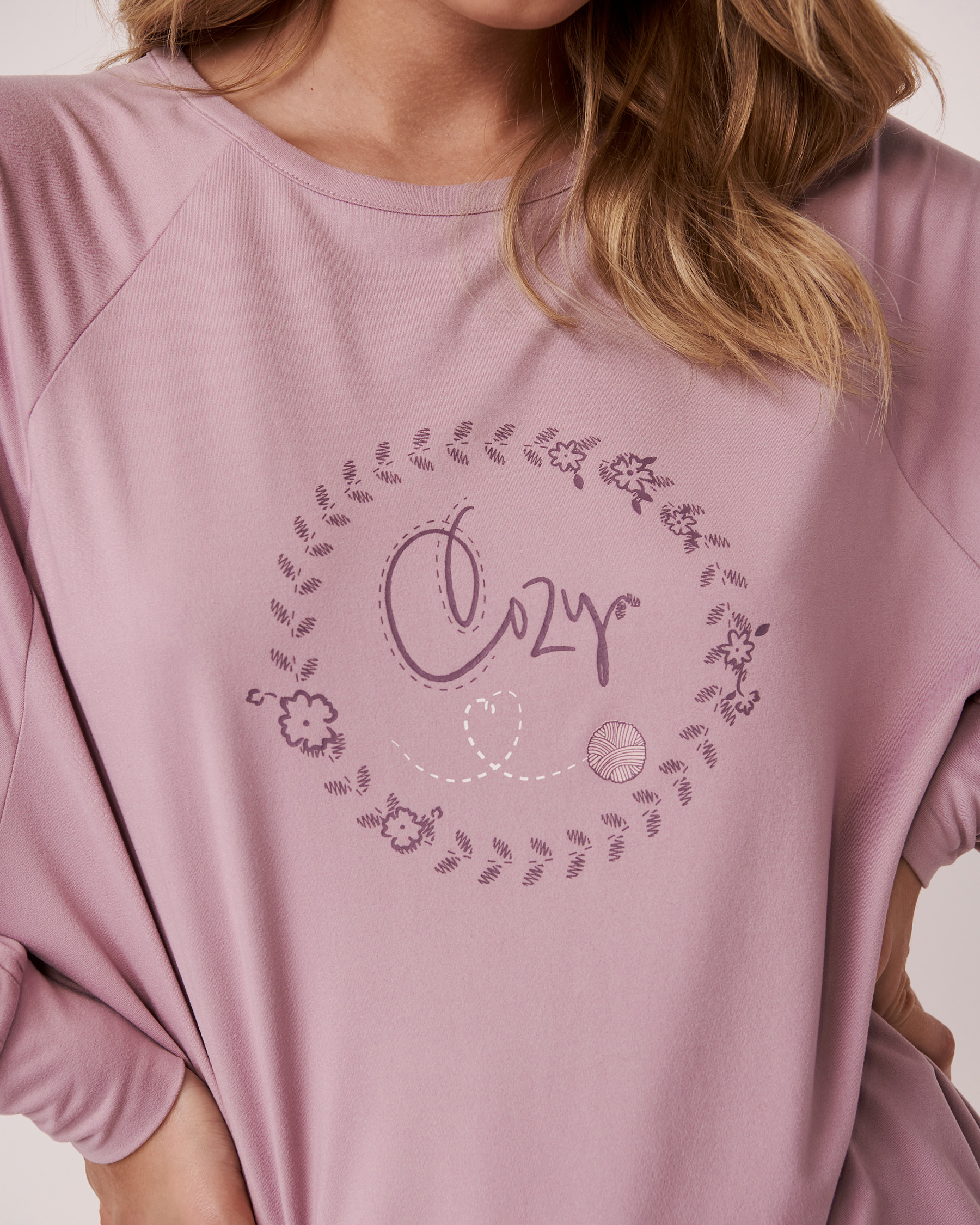 LA VIE EN ROSE Super Soft Long Sleeve Shirt Light lilac 40100327 - View3