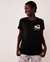 LA VIE EN ROSE Raglan Sleeve Cotton T-shirt Black 40100334 - View1