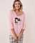 LA VIE EN ROSE Cotton 3/4 Sleeve Shirt Pink 40100336 - View1