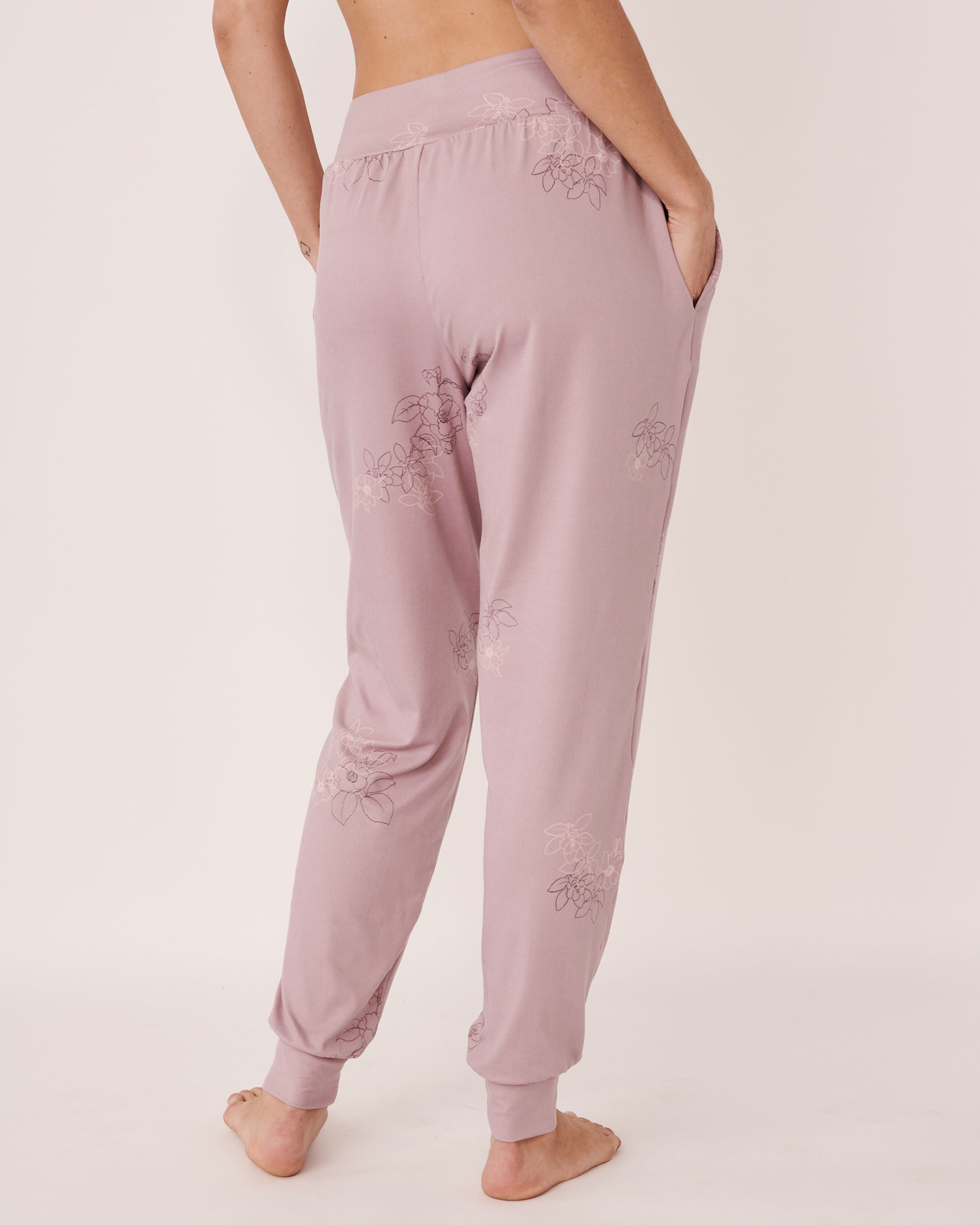 LA VIE EN ROSE Super Soft Fitted Pants Floral outline 40200332 - View2
