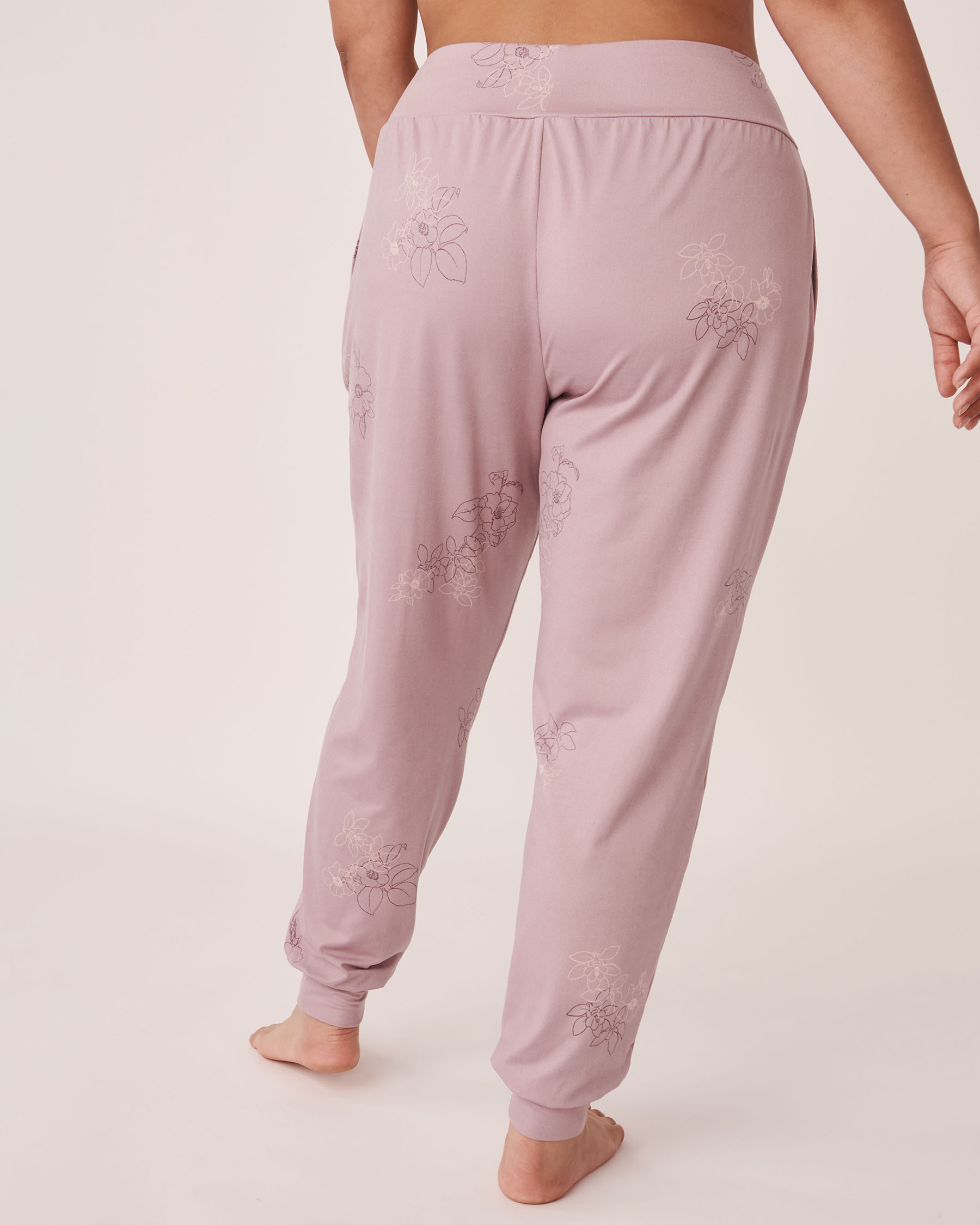 LA VIE EN ROSE Super Soft Fitted Pants Floral outline 40200332 - View4