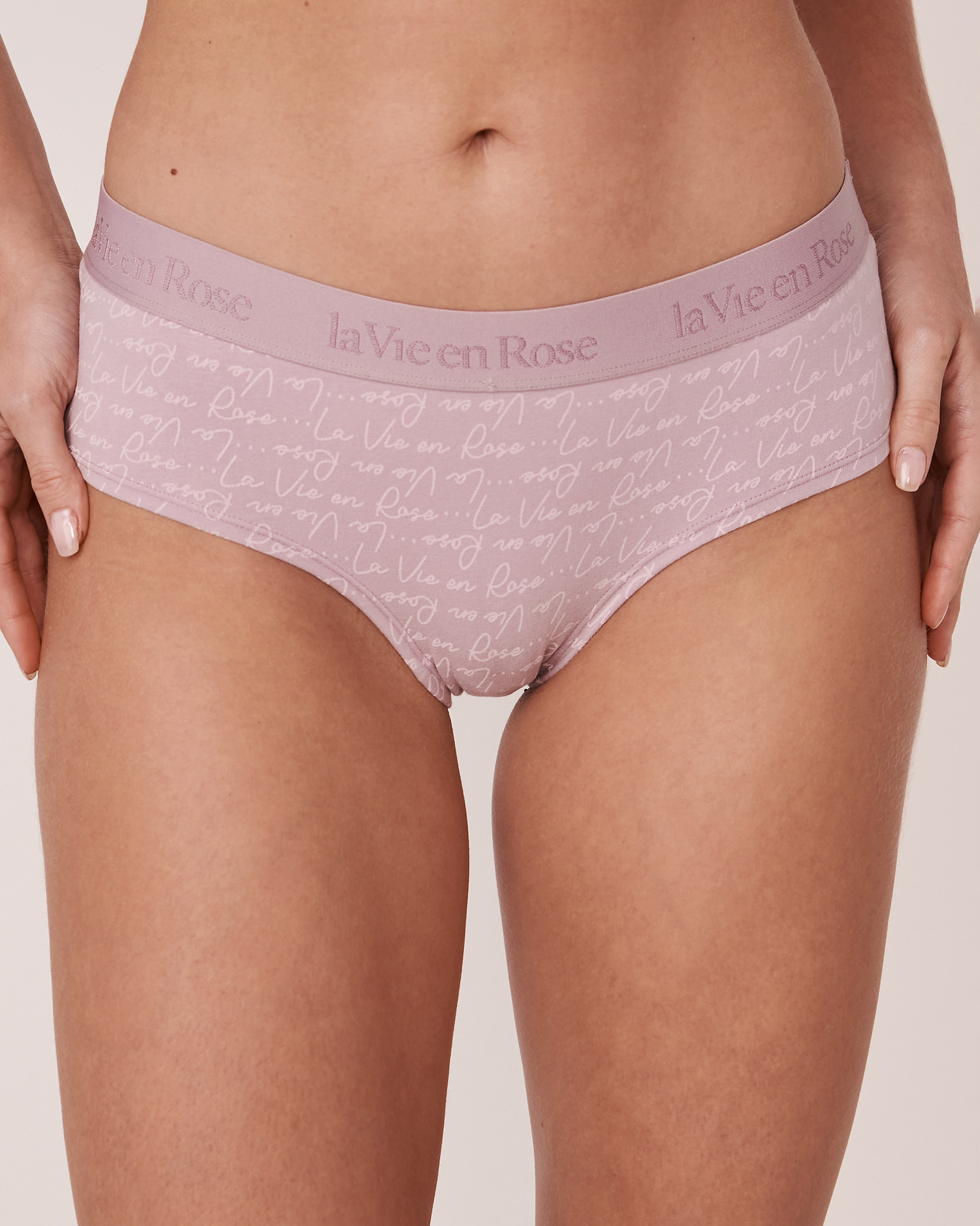 LA VIE EN ROSE Culotte aux hanches coton et bande élastique logo Imprimé logo 20100186 - Voir1
