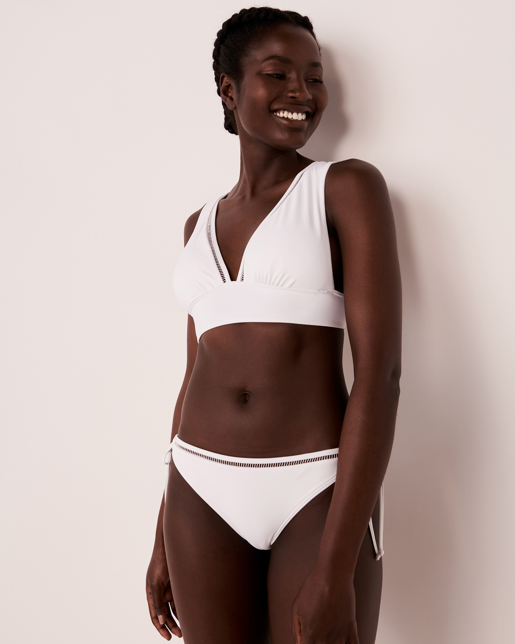 LA VIE EN ROSE AQUA TRUE LOVE Recycled Fibers Triangle Bikini Top White 70100299 - View3