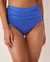 LA VIE EN ROSE AQUA Bas de bikini taille haute drapée en fibres recyclées TRUE LOVE Bleu vif 70300272 - View1