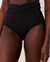 LA VIE EN ROSE AQUA Bas de bikini taille haute plissée SOLID Noir 70300286 - View1