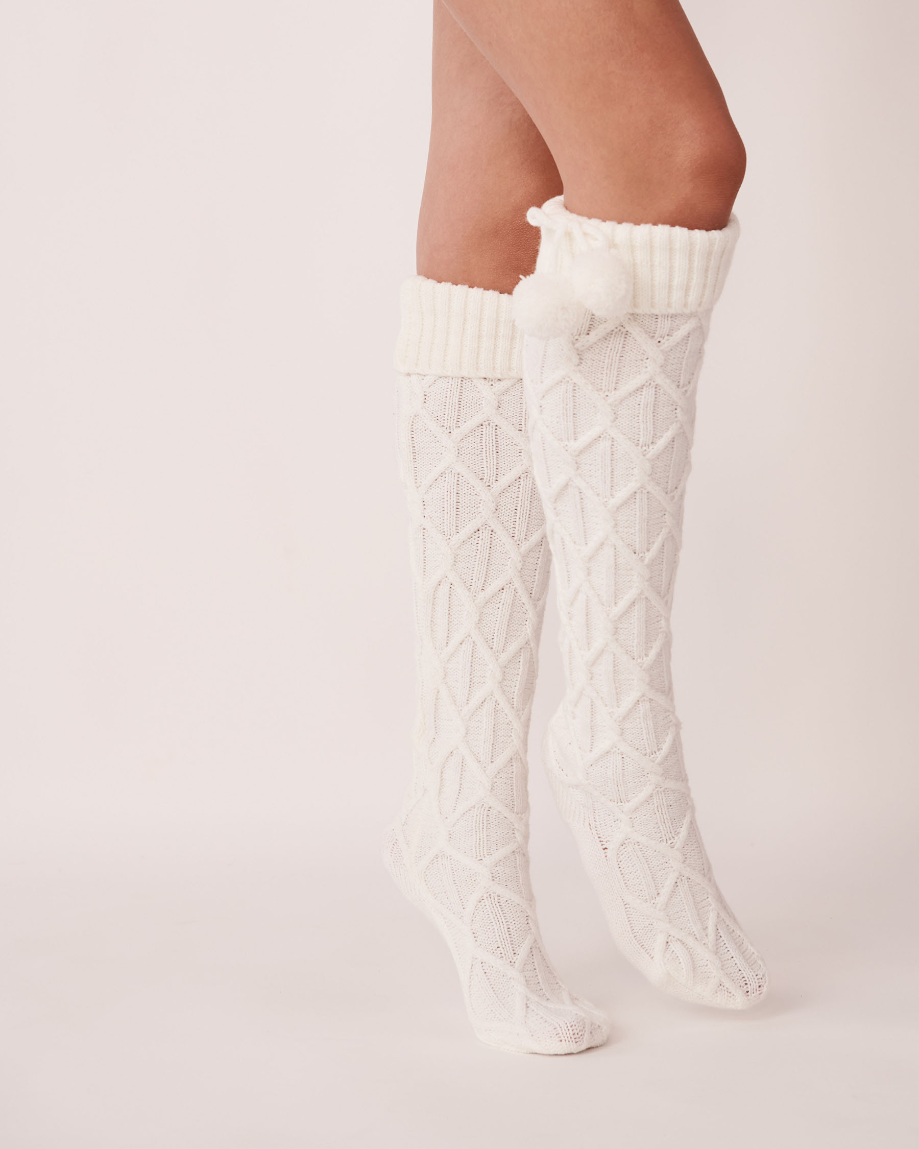 LA VIE EN ROSE Knitted Knee-high Socks White 40700215 - View1