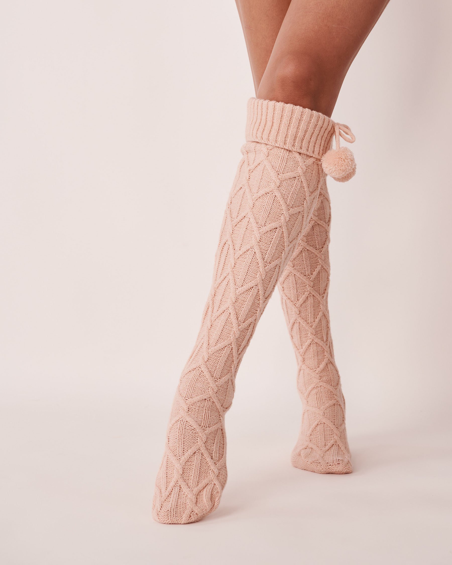 LA VIE EN ROSE Knitted Knee-high Socks Pink 40700215 - View1
