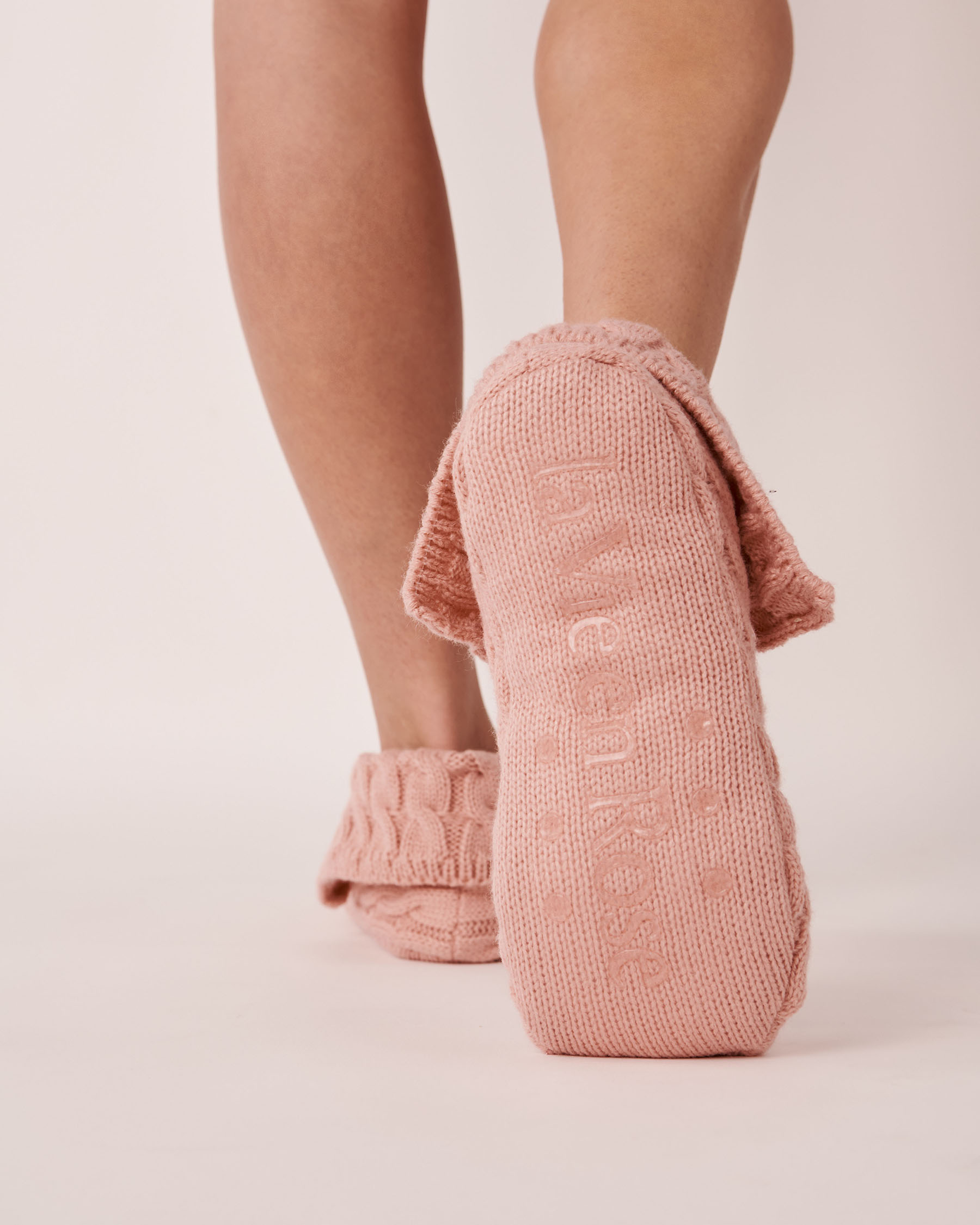 LA VIE EN ROSE Sherpa Knitted Socks Rose tan 40700218 - View2