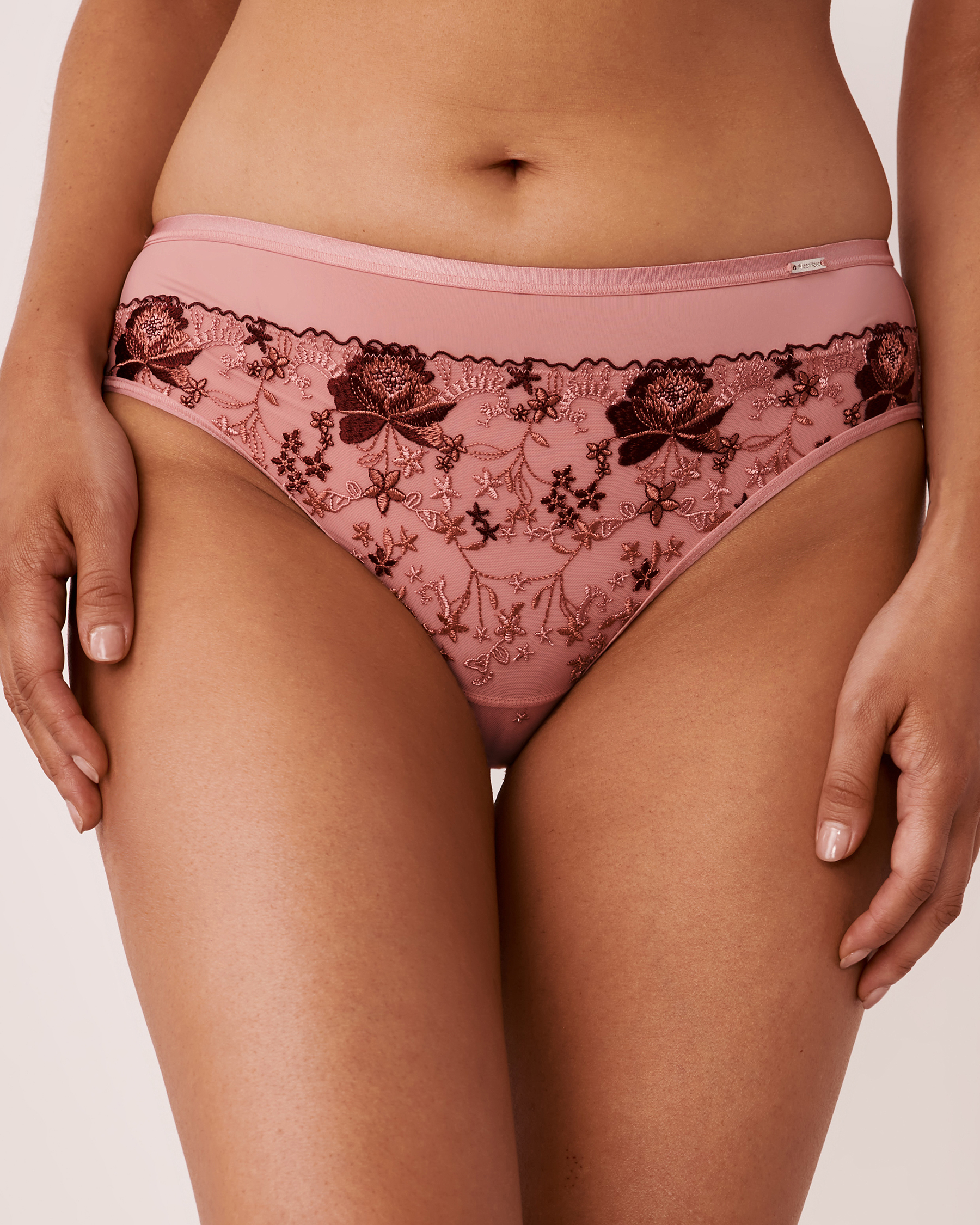 LA VIE EN ROSE Microfiber Sleek Back Bikini Panty Pink floral 20300144 - View1