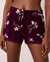 LA VIE EN ROSE Soft Knit Lace Trim Shorts Floral burgundy 40200333 - View1