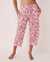 LA VIE EN ROSE Soft Knit Lace Trim Capri Pink floral 40200334 - View1