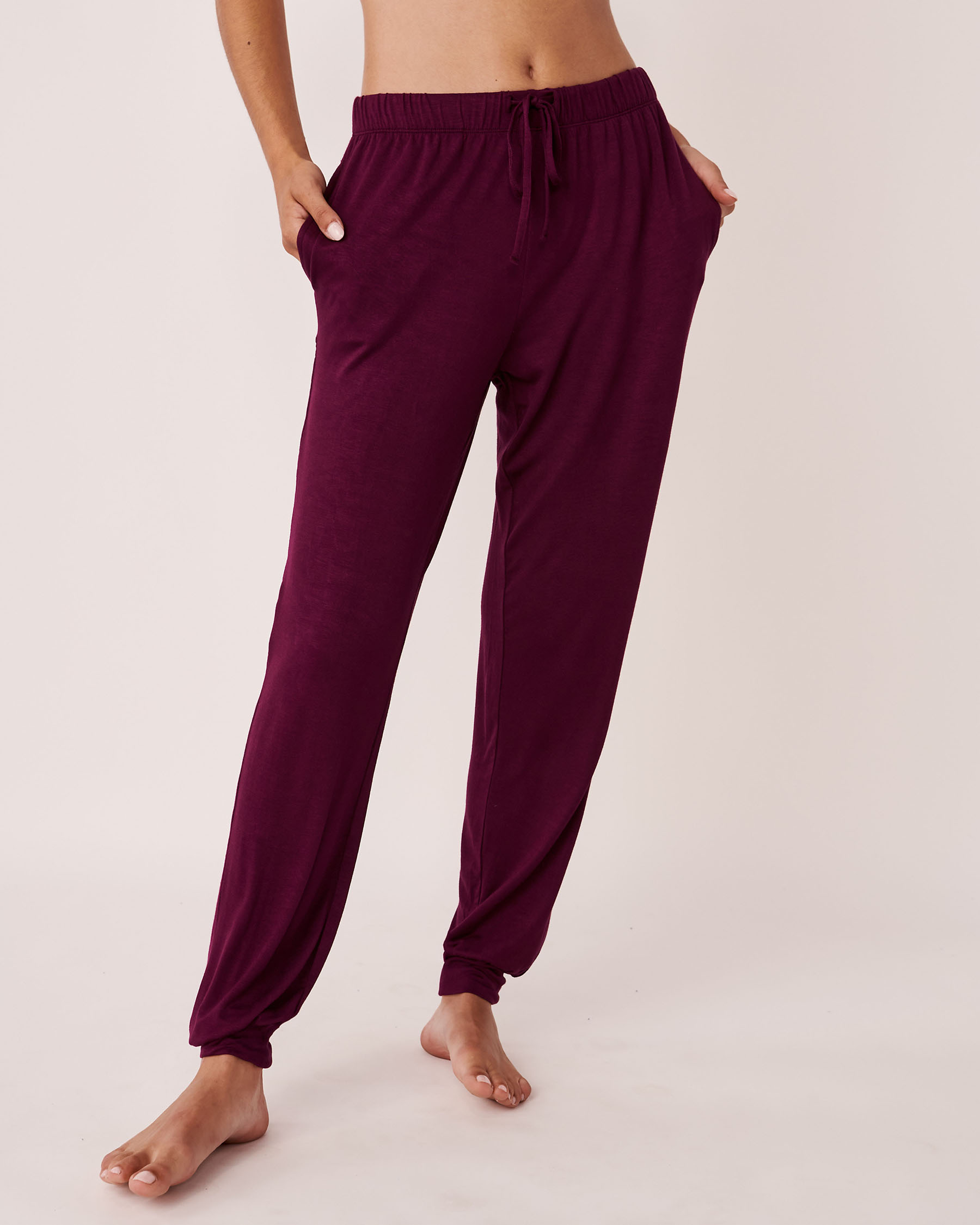 Soft Knit Jersey Fitted Pants - Dark purple | la Vie en Rose
